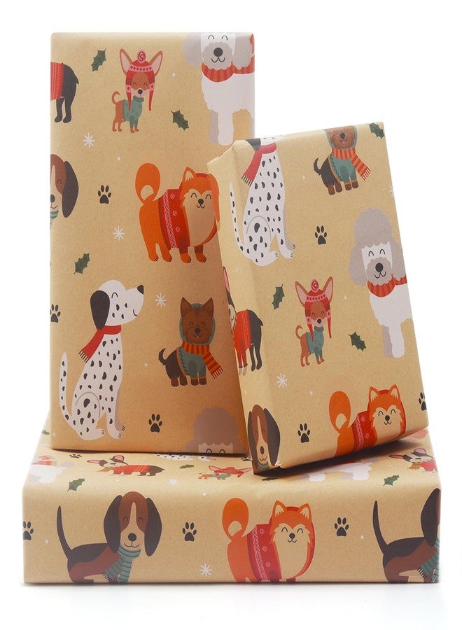 AircooL Dog Wrapping Paper, Puppy Paw Birthday Gift Wrap Paper, 6 Folded Sheets 30 x 20 Inch Dog Gift Paper for Kids Boys Girls Family Friends Kids Christmas Holidays - Image 1